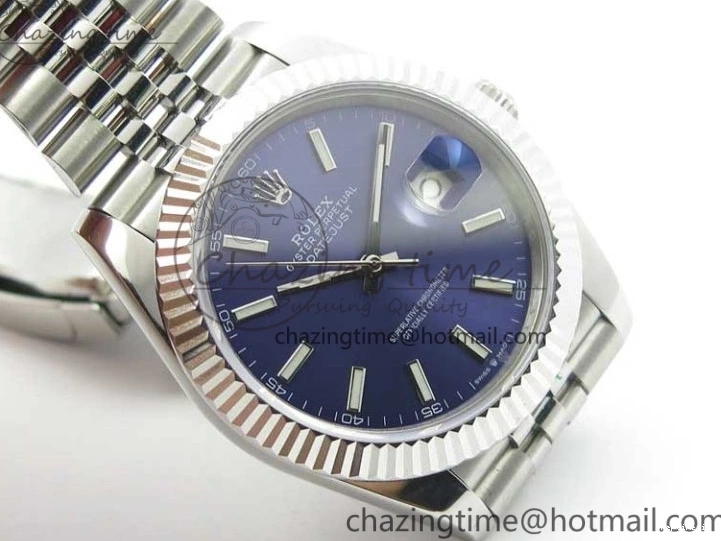 1228 WrinkleFree DateJust 41mm 126334 SS BP Maker 1:1 Best Edition New Version Blue Dial on Jubilee Bracelet 3075